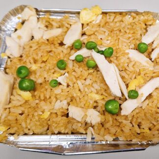 Chicken fried rice stir-fried with egg and mixed vegetables, freshly cooked