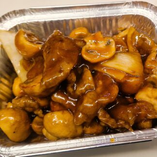 Beef with union and mushrooms