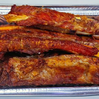 Tender barbecued pork ribs with no sauce