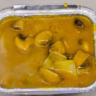 Tender mushrooms cooked in a creamy, flavorful curry gravy
