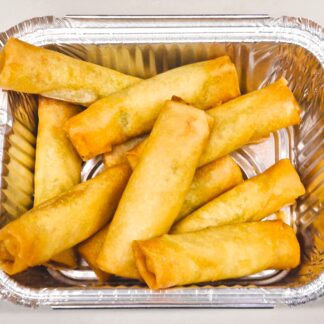 Golden fried mini vegetable spring rolls filled with vegetables